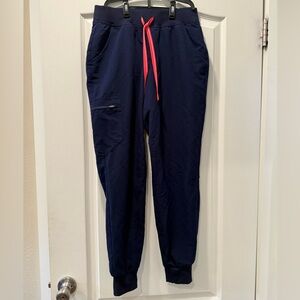 Figs Women’s Navy Joggers with Pink Drawstring